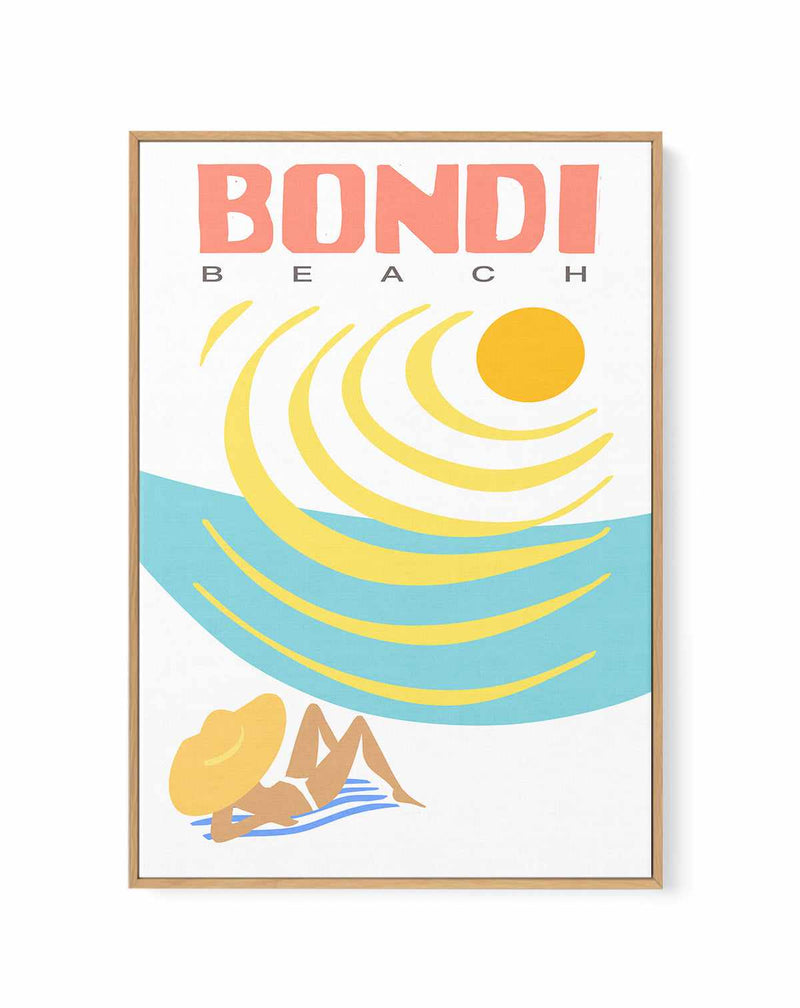 Bondi Beach Baking | Framed Canvas Art Print