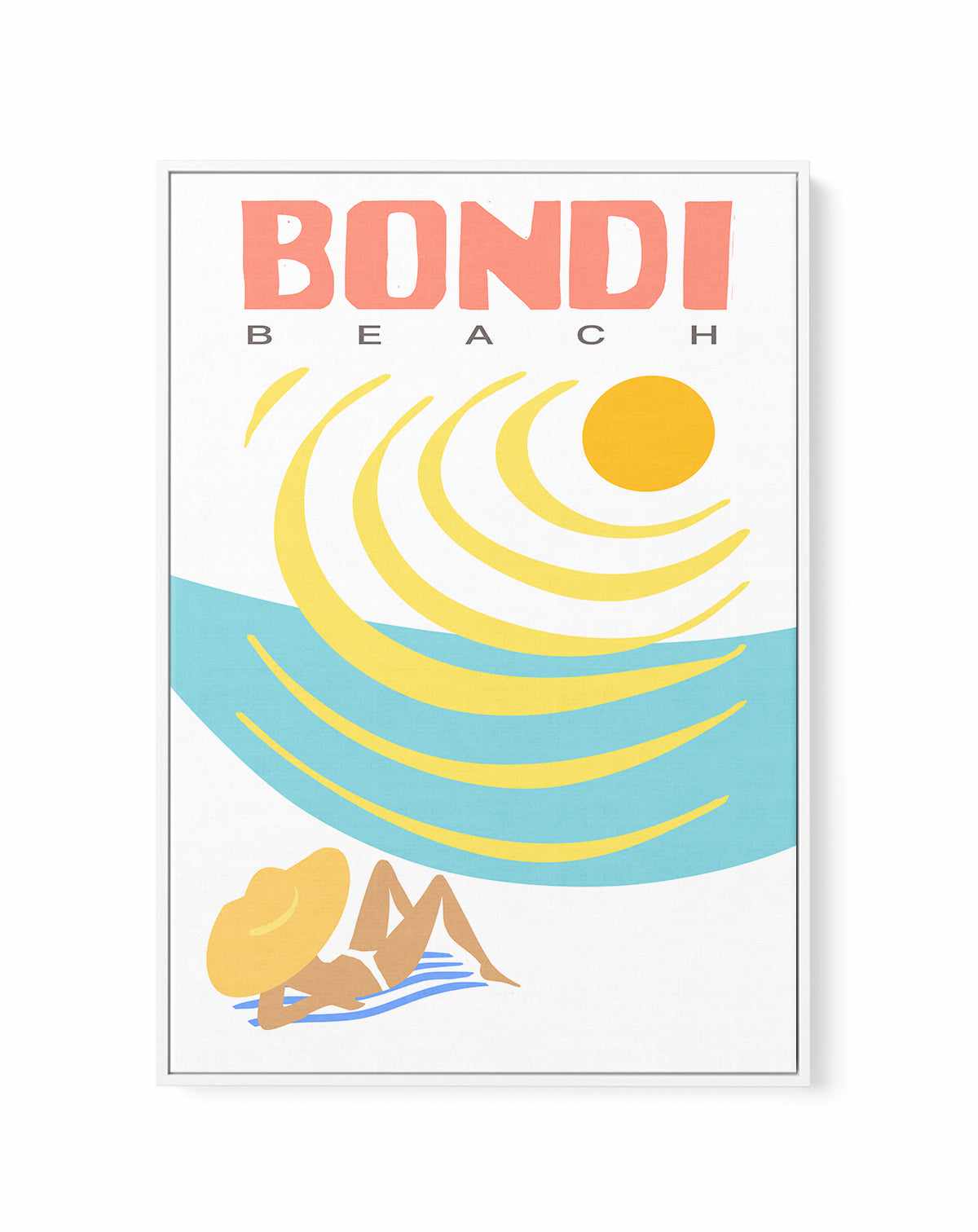 Bondi Beach Baking | Framed Canvas Art Print