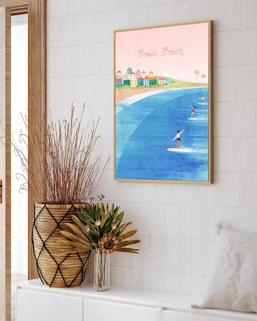 Bondi Beach by Henry Rivers | Framed Canvas Art Print