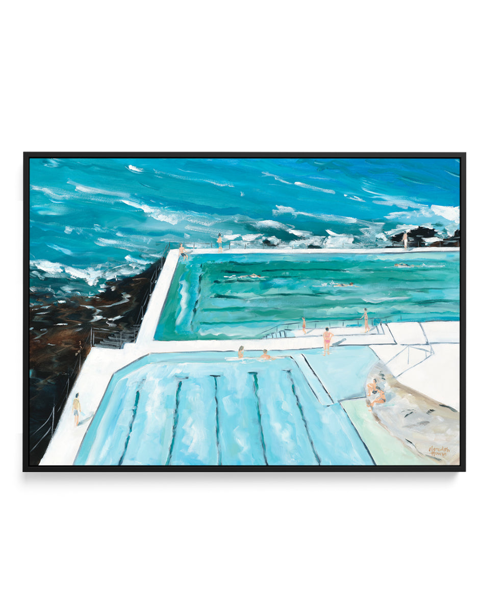 Bondi Icebergs Swim by Meredith Howse | Framed Canvas Art Print