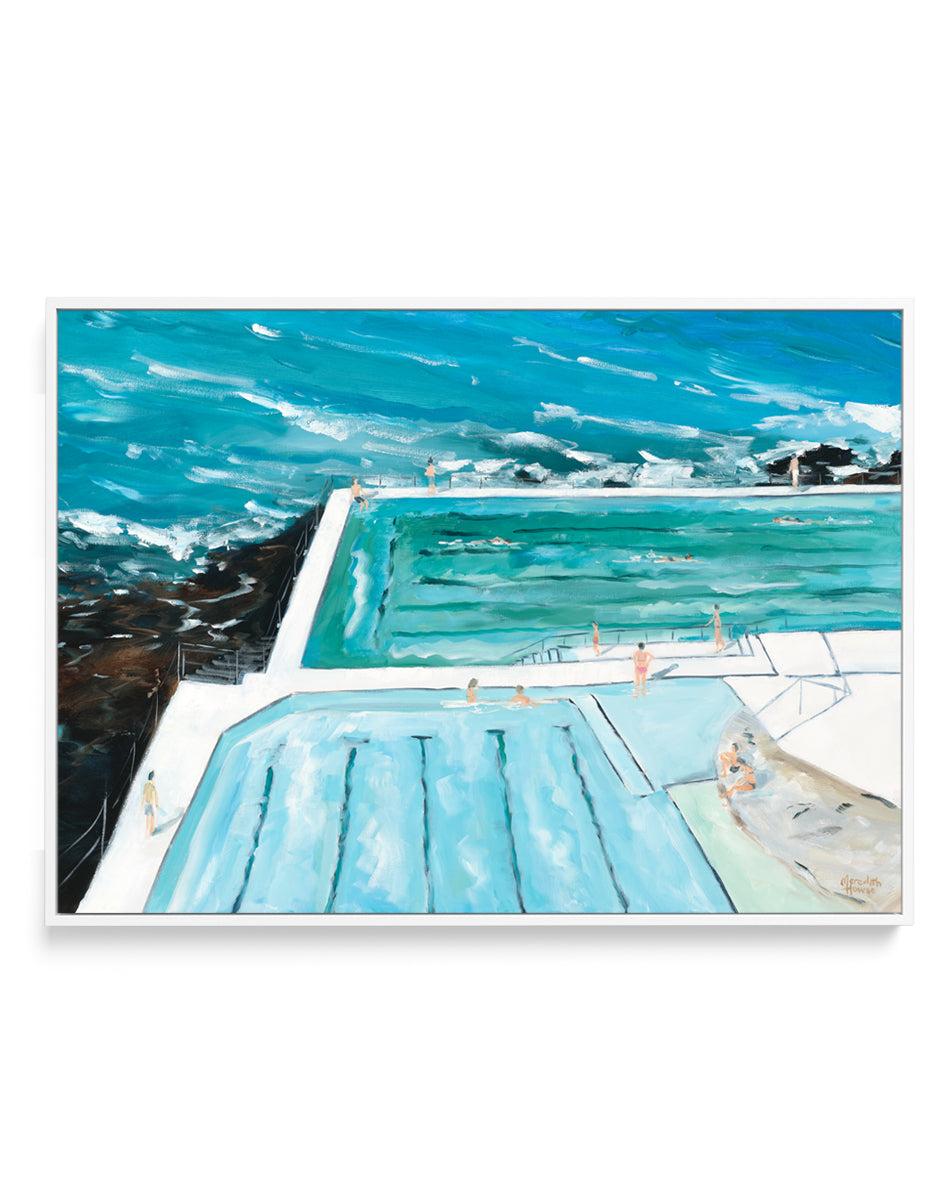 Bondi Icebergs Swim by Meredith Howse | Framed Canvas Art Print