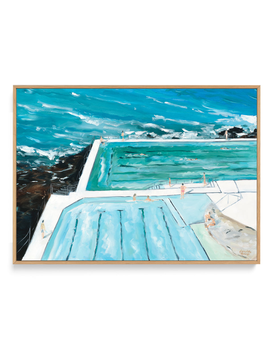 Bondi Icebergs Swim by Meredith Howse | Framed Canvas Art Print