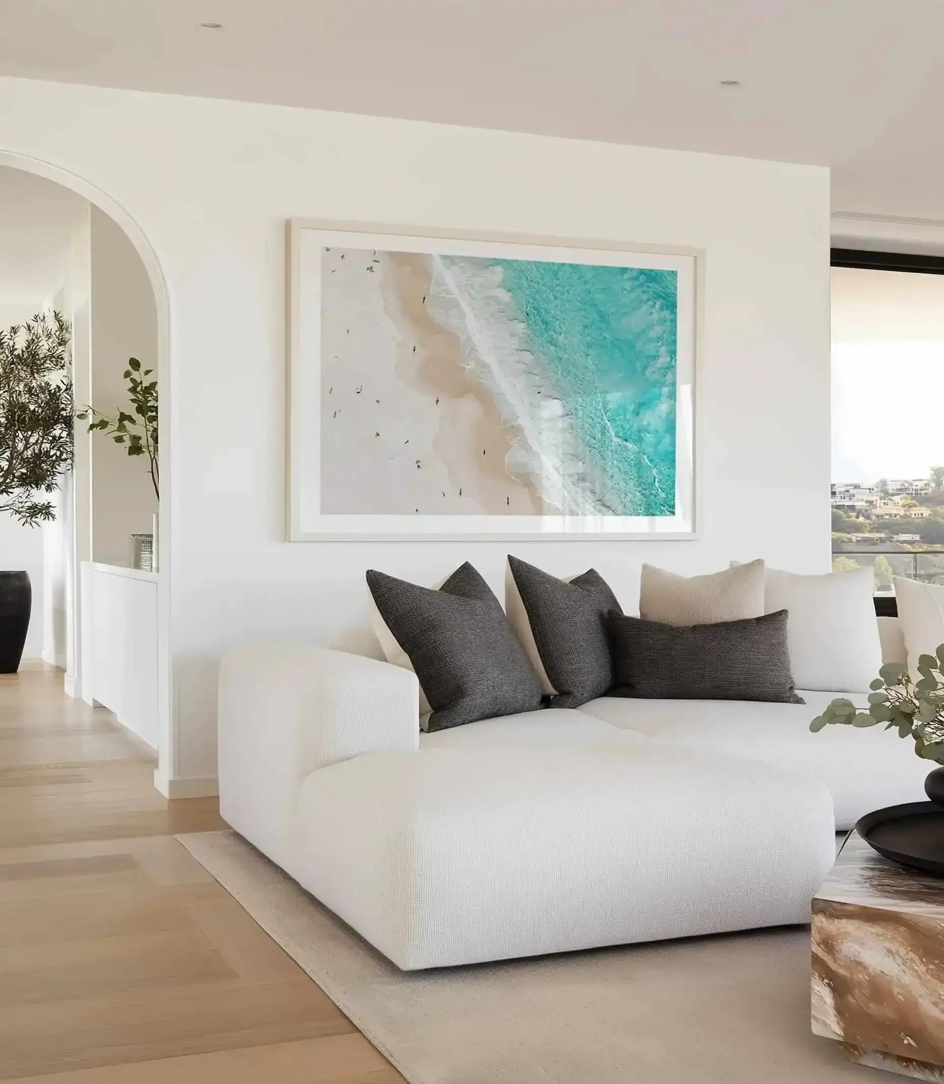 Bondi Splits | Aerial Photo Wall Art Print from Olive et Oriel where you can shop wallpaper and artworks online