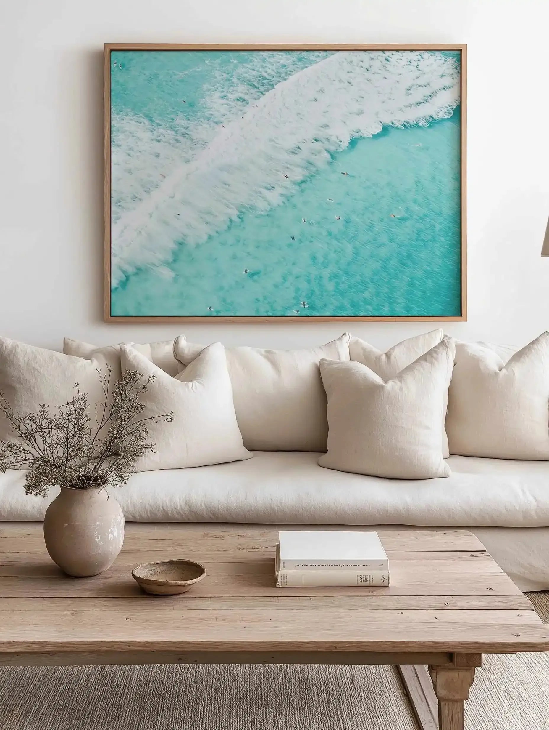 Bondi Surf | Aerial Photo Wall Framed Canvas Art Print from Olive et Oriel where you can shop wallpaper and artworks online