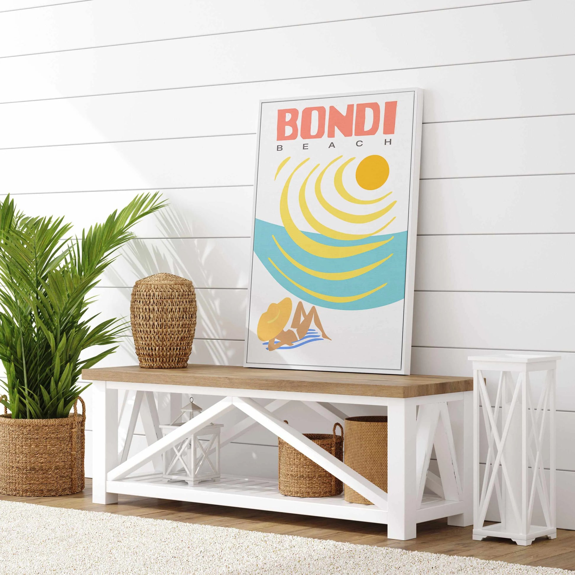 Bondi Beach Baking | Framed Canvas Art Print from Olive et Oriel where you can shop wallpaper and artworks online