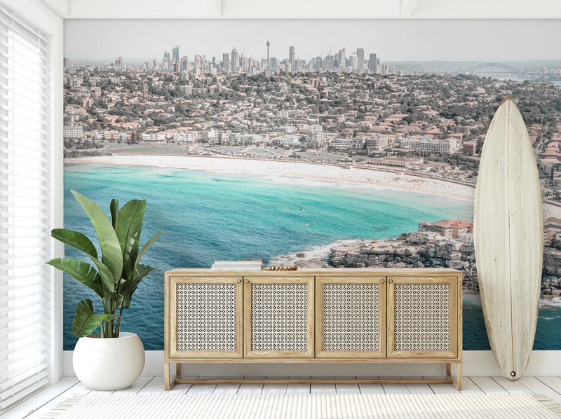Bondi to the City | Sydney Photo Mural Wallpaper from Olive et Oriel where you can shop wallpaper and artworks online