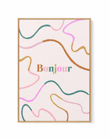 Bonjour | Framed Canvas Art Print from Olive et Oriel where you can shop wallpaper and artworks online