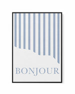 Bonjour Stripes By Grace Digital Art | Framed Canvas Art Print
