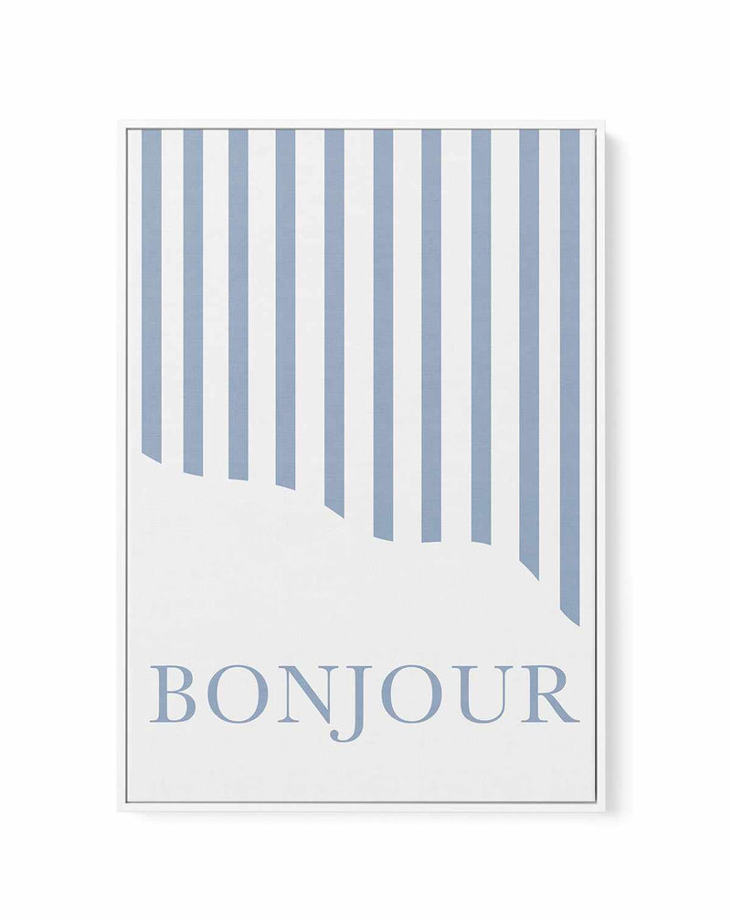 Bonjour Stripes By Grace Digital Art | Framed Canvas Art Print