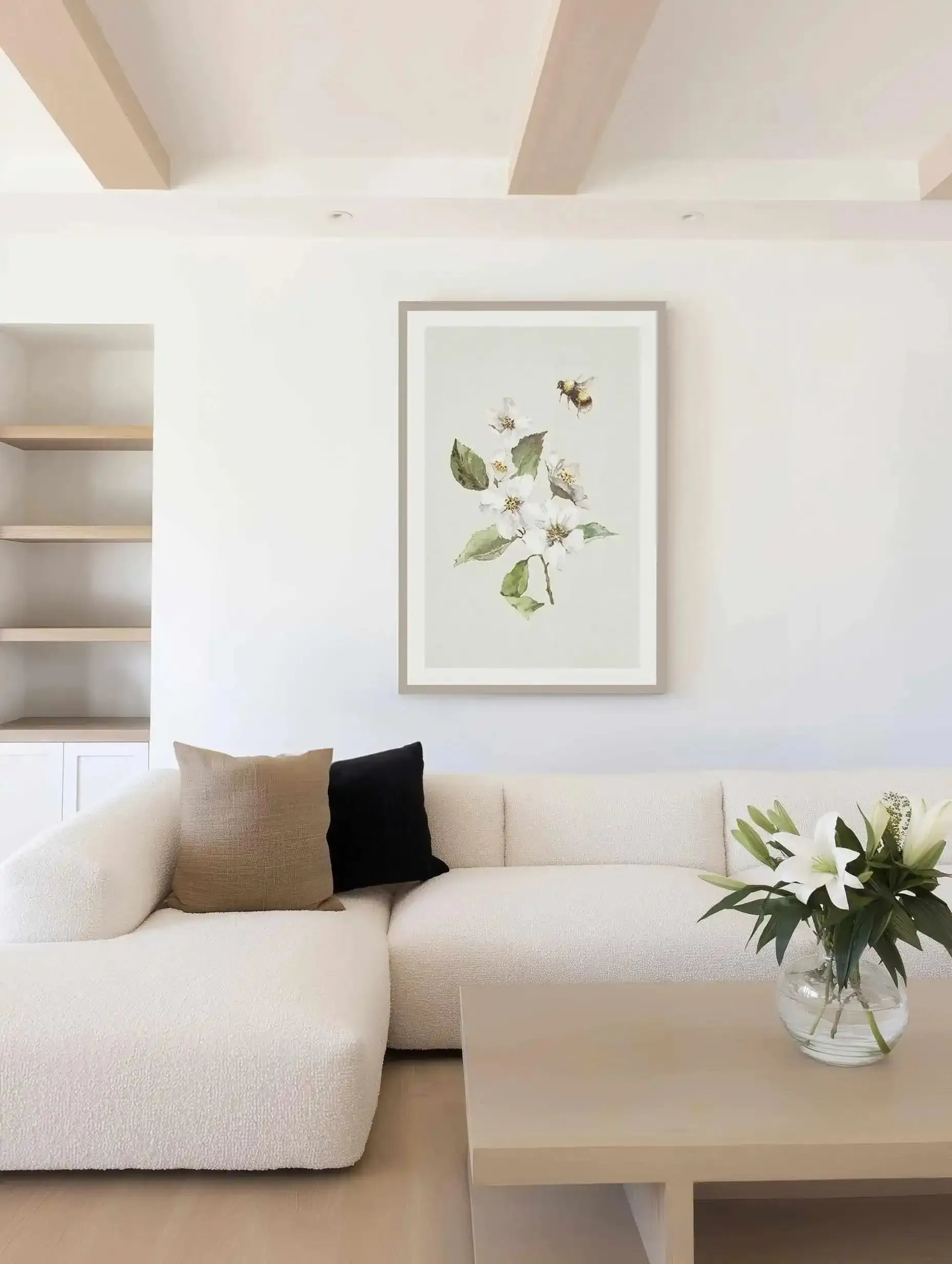 Botanica Bees I Art Print from Olive et Oriel where you can shop wallpaper and artworks online