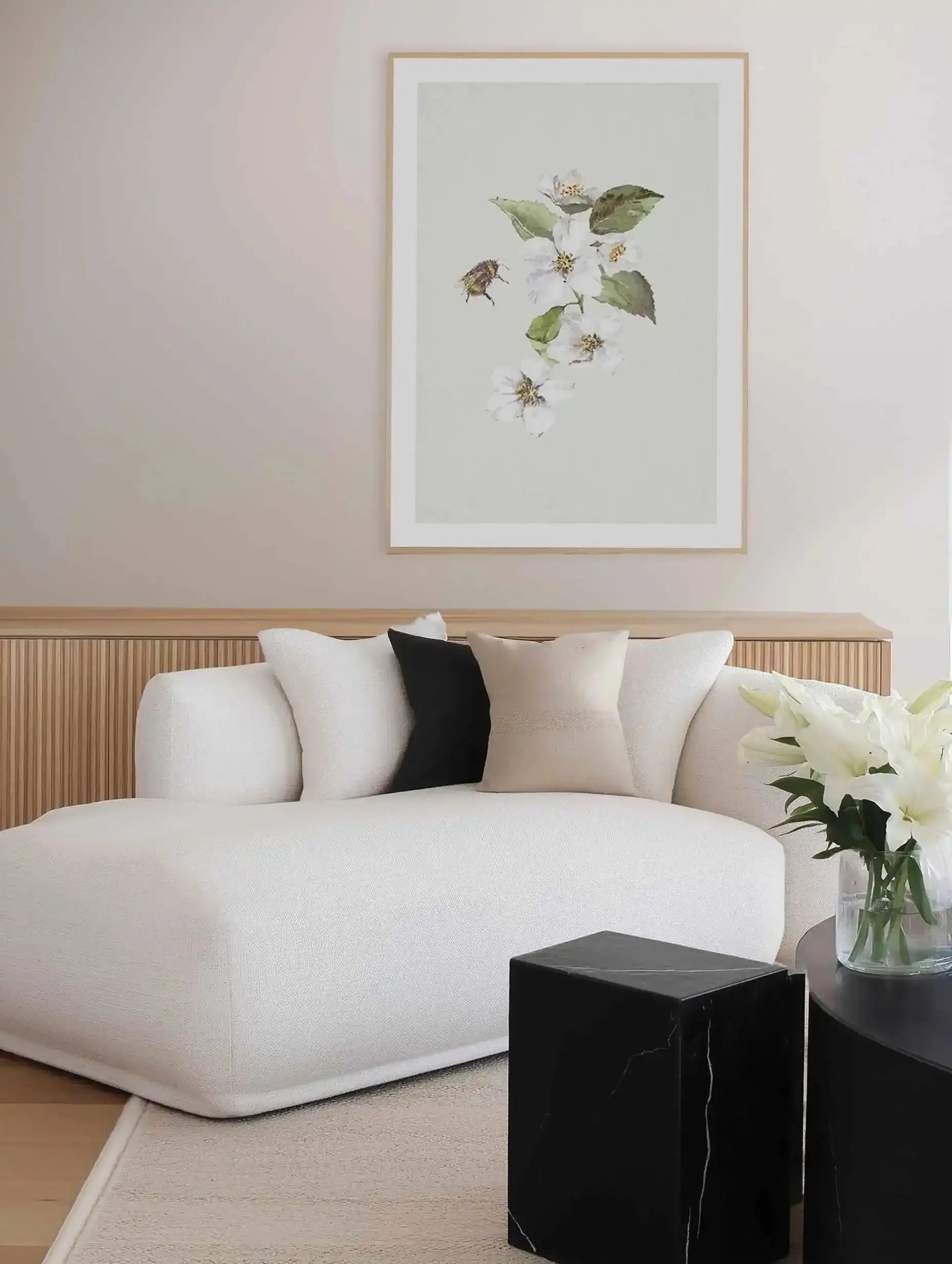 Botanica Bees II Art Print from Olive et Oriel where you can shop wallpaper and artworks online