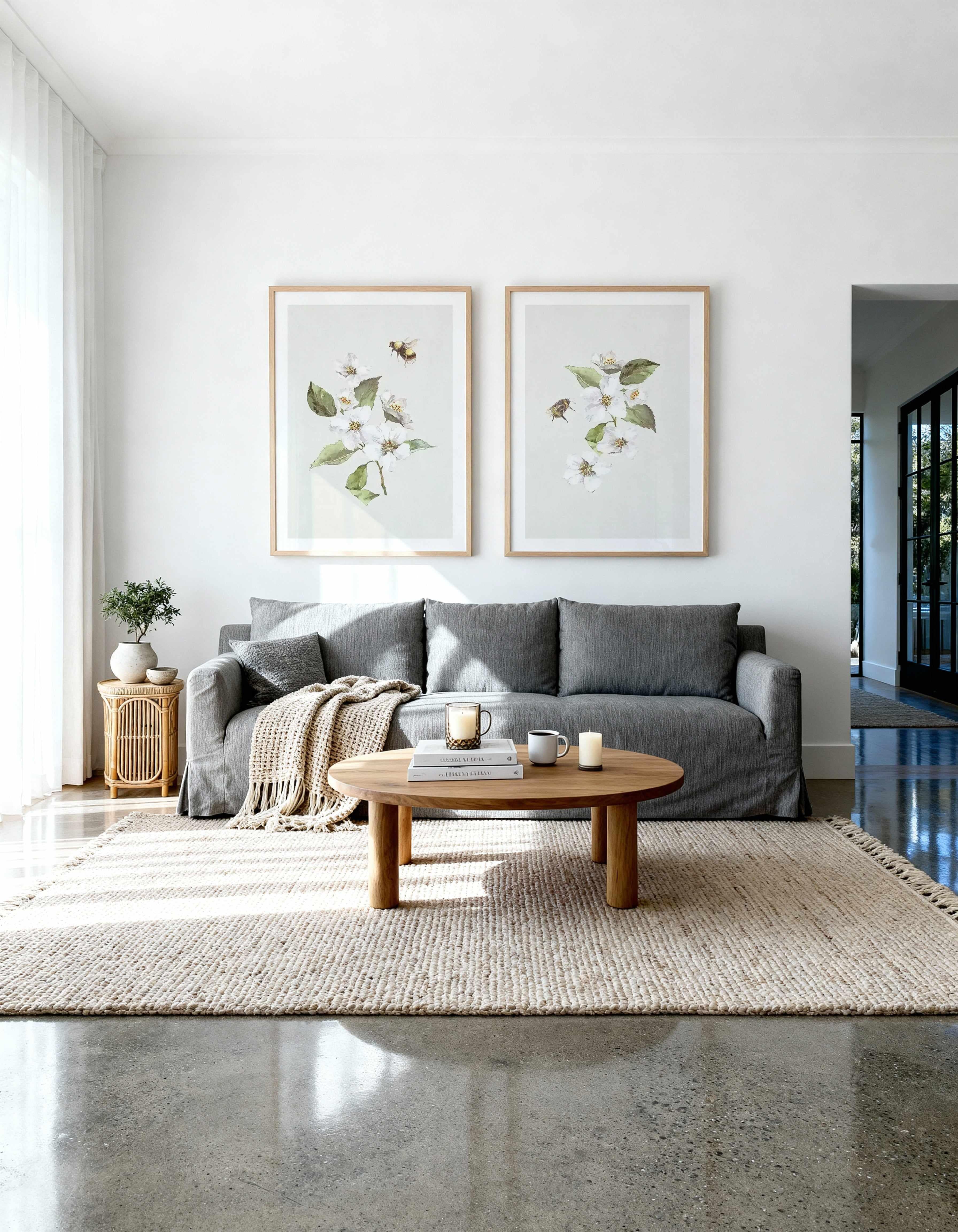 Botanica Bees I & II Art Print Set of 2 | Matching Wall Art from Olive et Oriel where you can shop wallpaper and artworks online