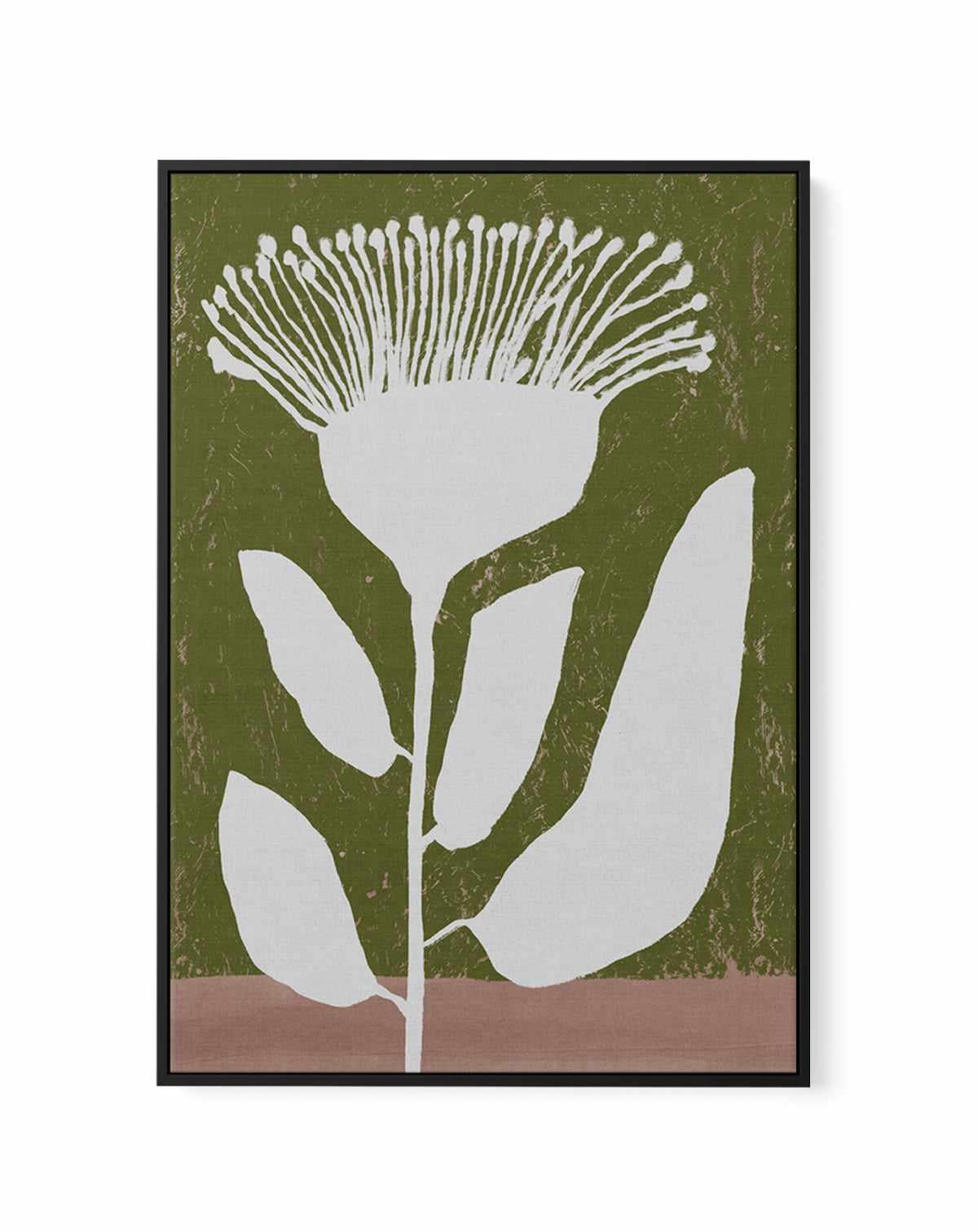 Botanical Design Of A Flower Against | Framed Canvas Art Print from Olive et Oriel where you can shop wallpaper and artworks online