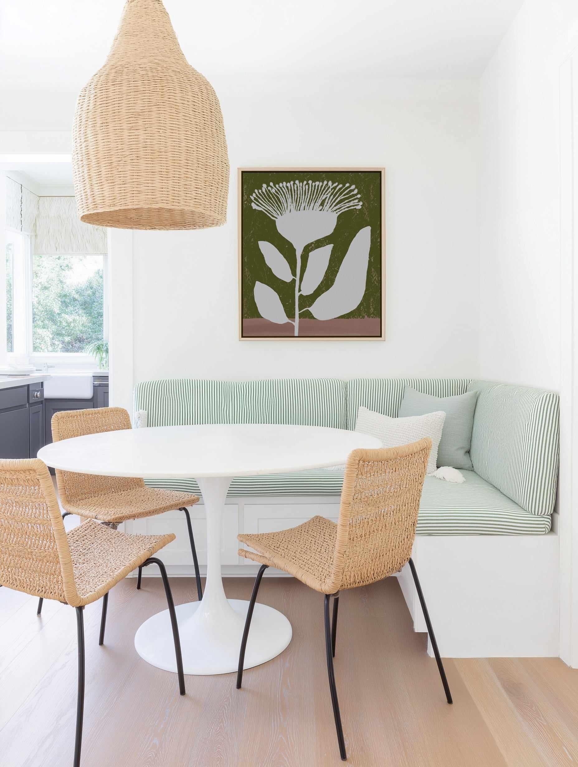 Botanical Design Of A Flower Against | Framed Canvas Art Print from Olive et Oriel where you can shop wallpaper and artworks online