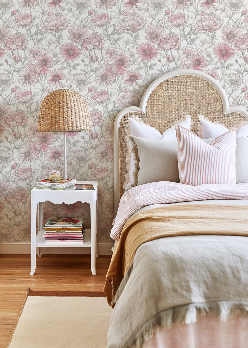 Botanical Blush Wallpaper from Olive et Oriel where you can shop wallpaper and artworks online