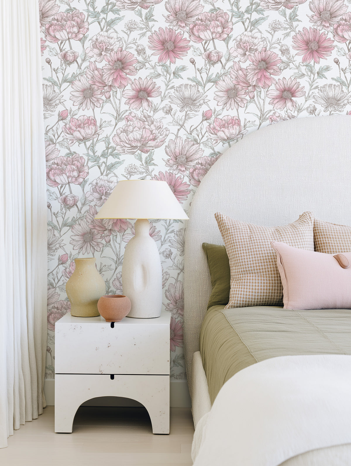 Botanical Blush Wallpaper from Olive et Oriel where you can shop wallpaper and artworks online