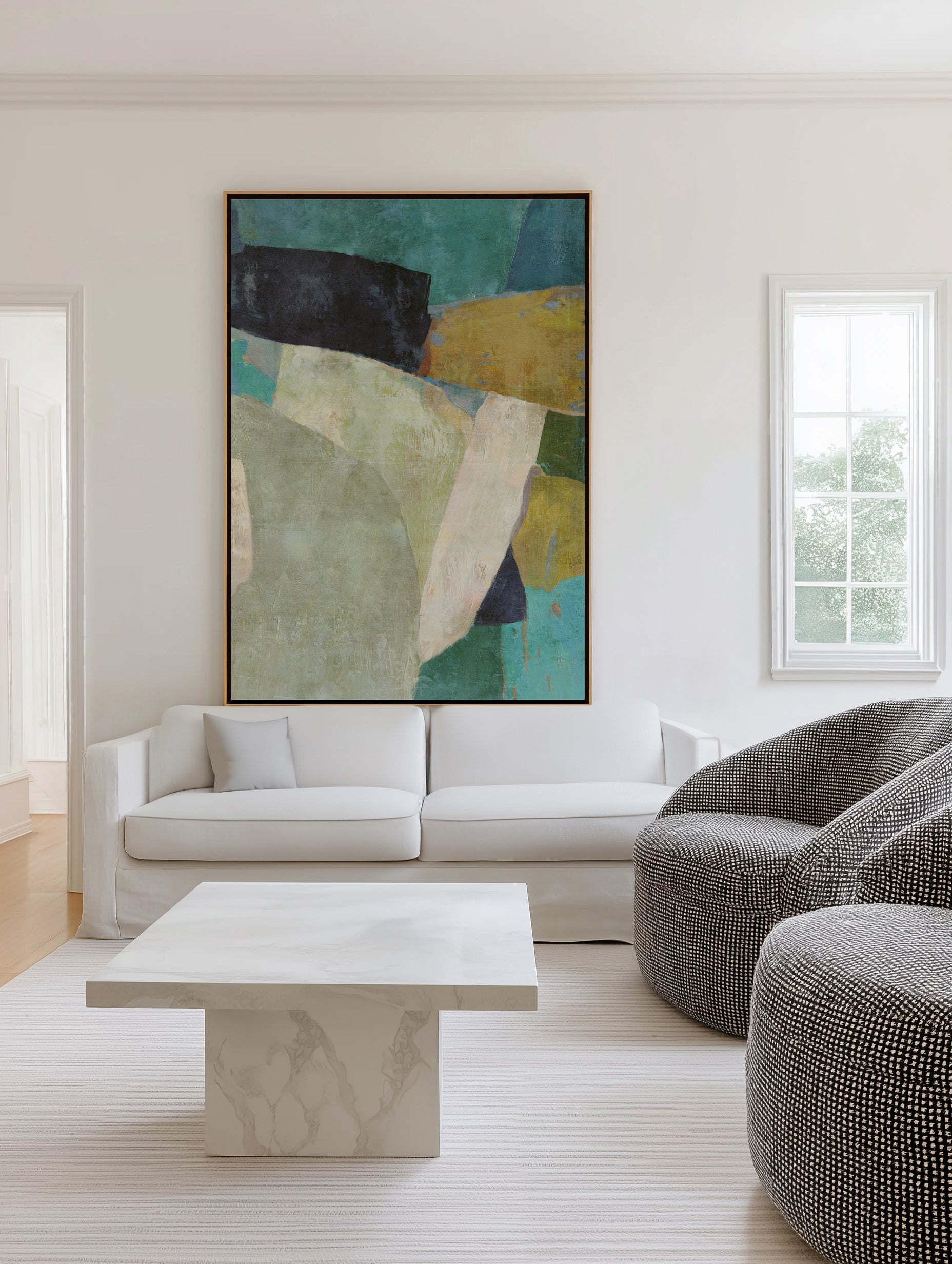 Boulder Field 1 by Suzanne Nicoll | Framed Canvas Art Print