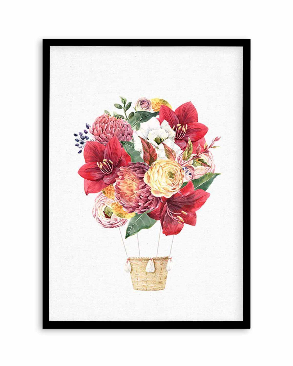 Bouquet Balloon on Linen II Art Print