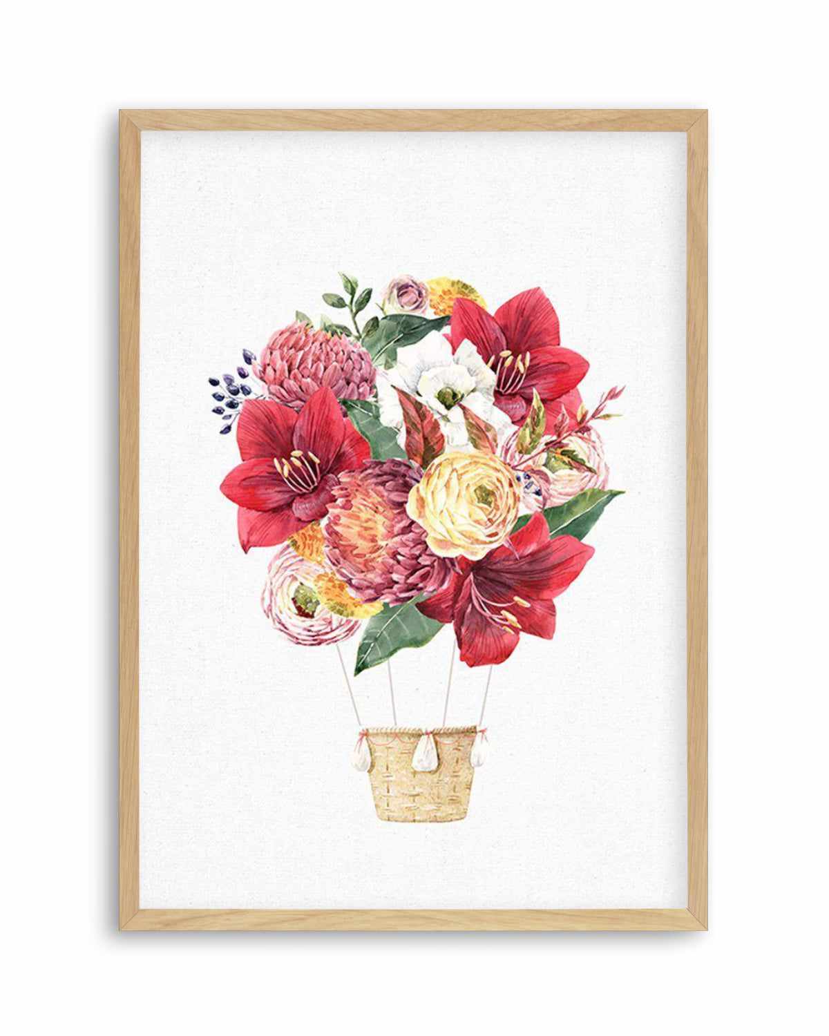 Bouquet Balloon on Linen II Art Print