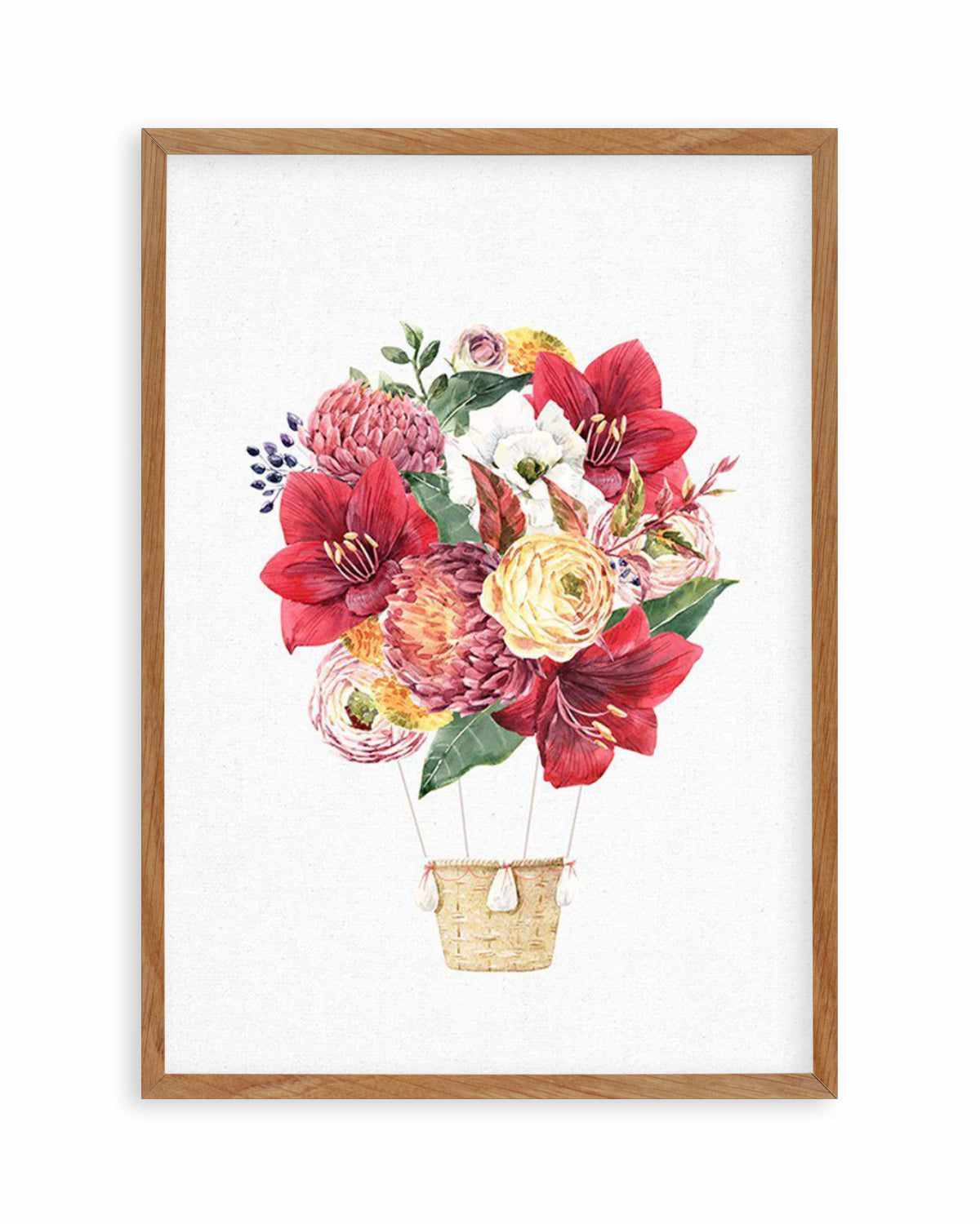 Bouquet Balloon on Linen II Art Print