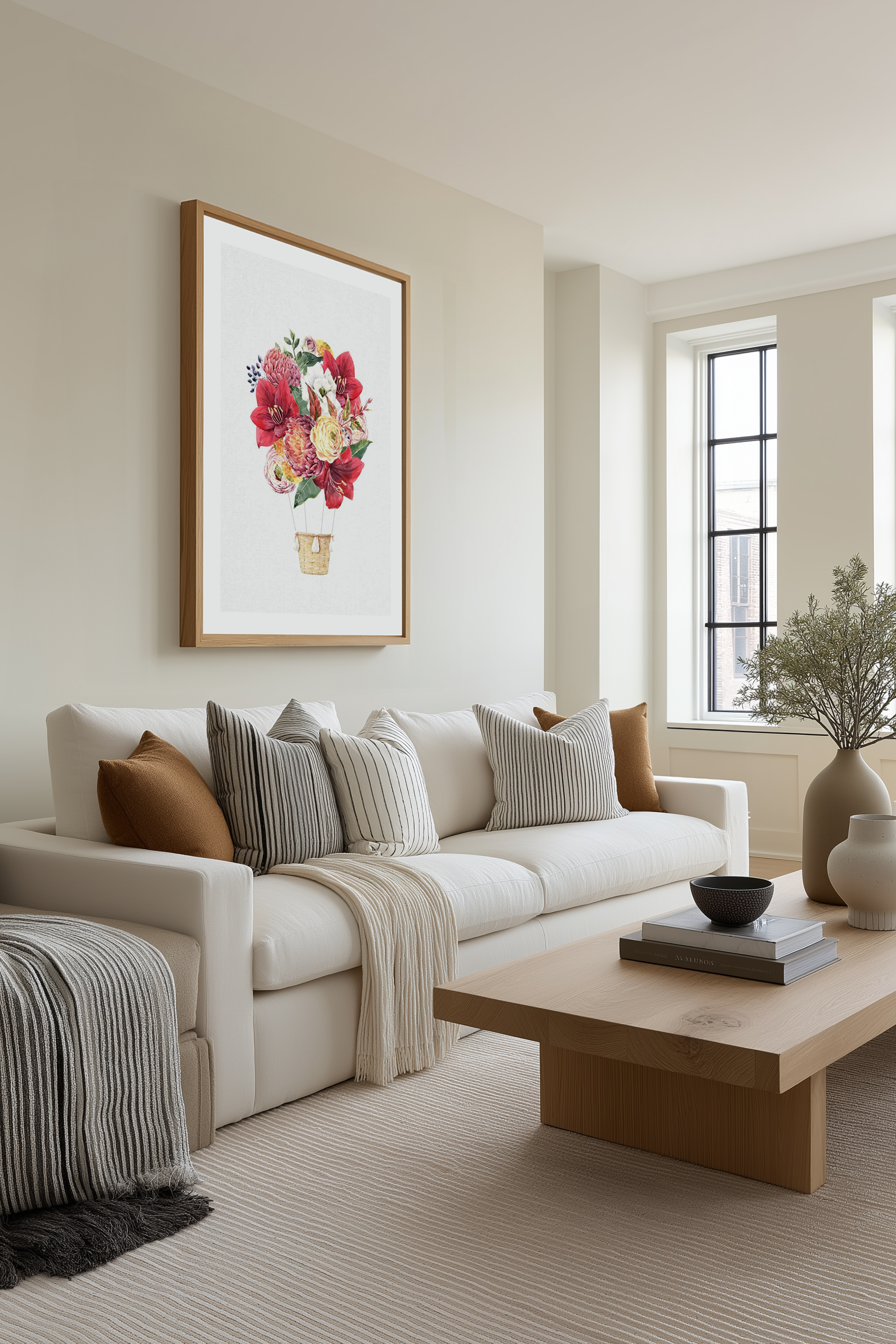 Bouquet Balloon on Linen II Art Print from Olive et Oriel where you can shop wallpaper and artworks online