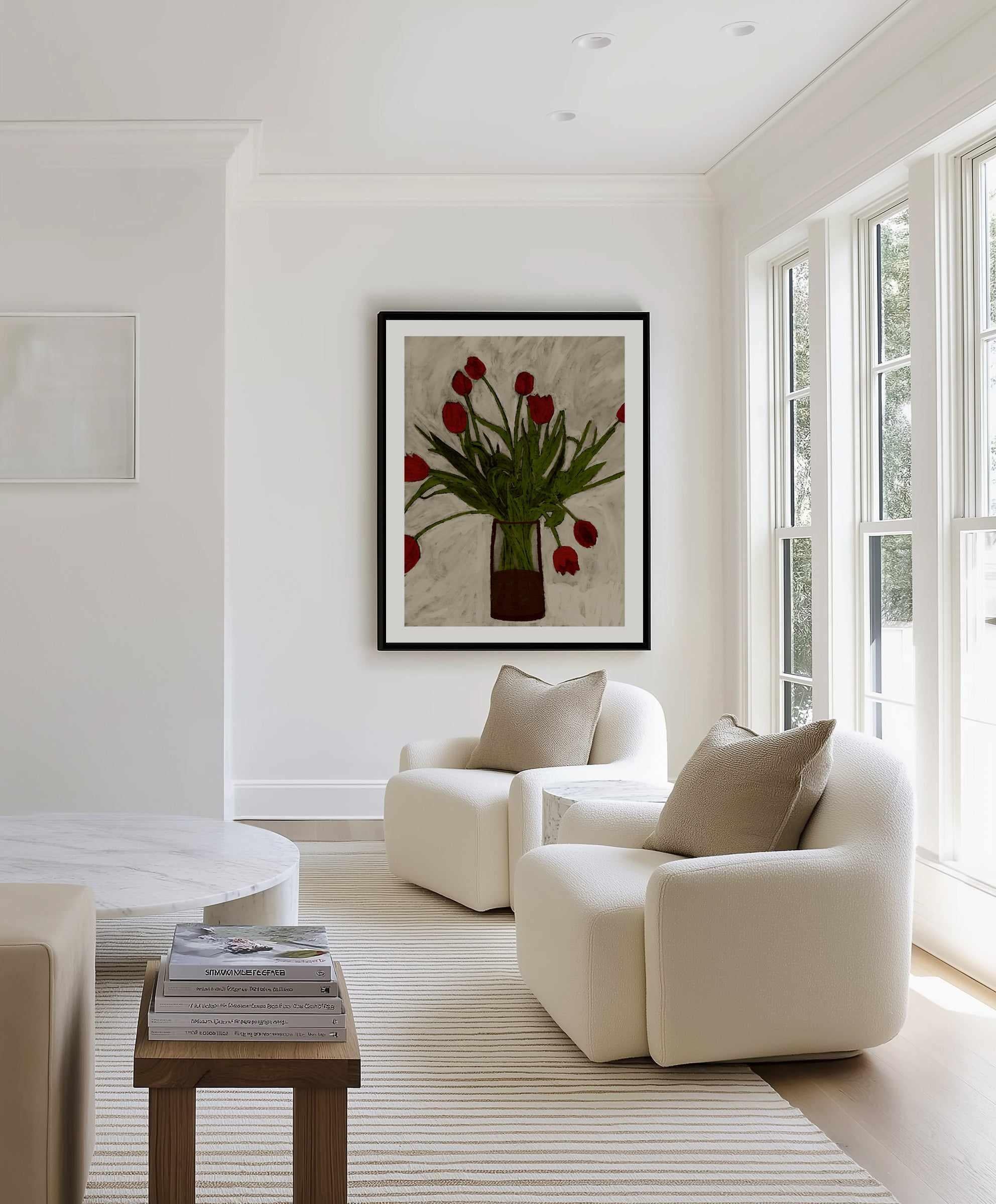 Bouquet of Tulips by Shatha Al Dafai | Art Print from Olive et Oriel where you can shop wallpaper and artworks online