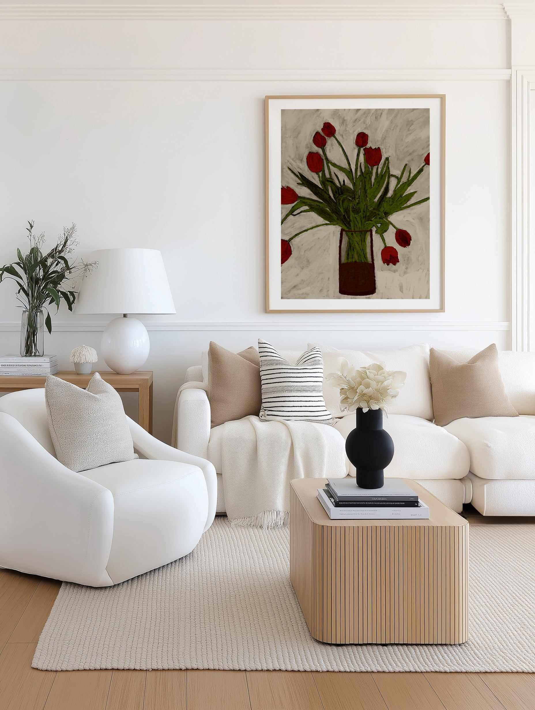 Bouquet of Tulips by Shatha Al Dafai | Art Print from Olive et Oriel where you can shop wallpaper and artworks online