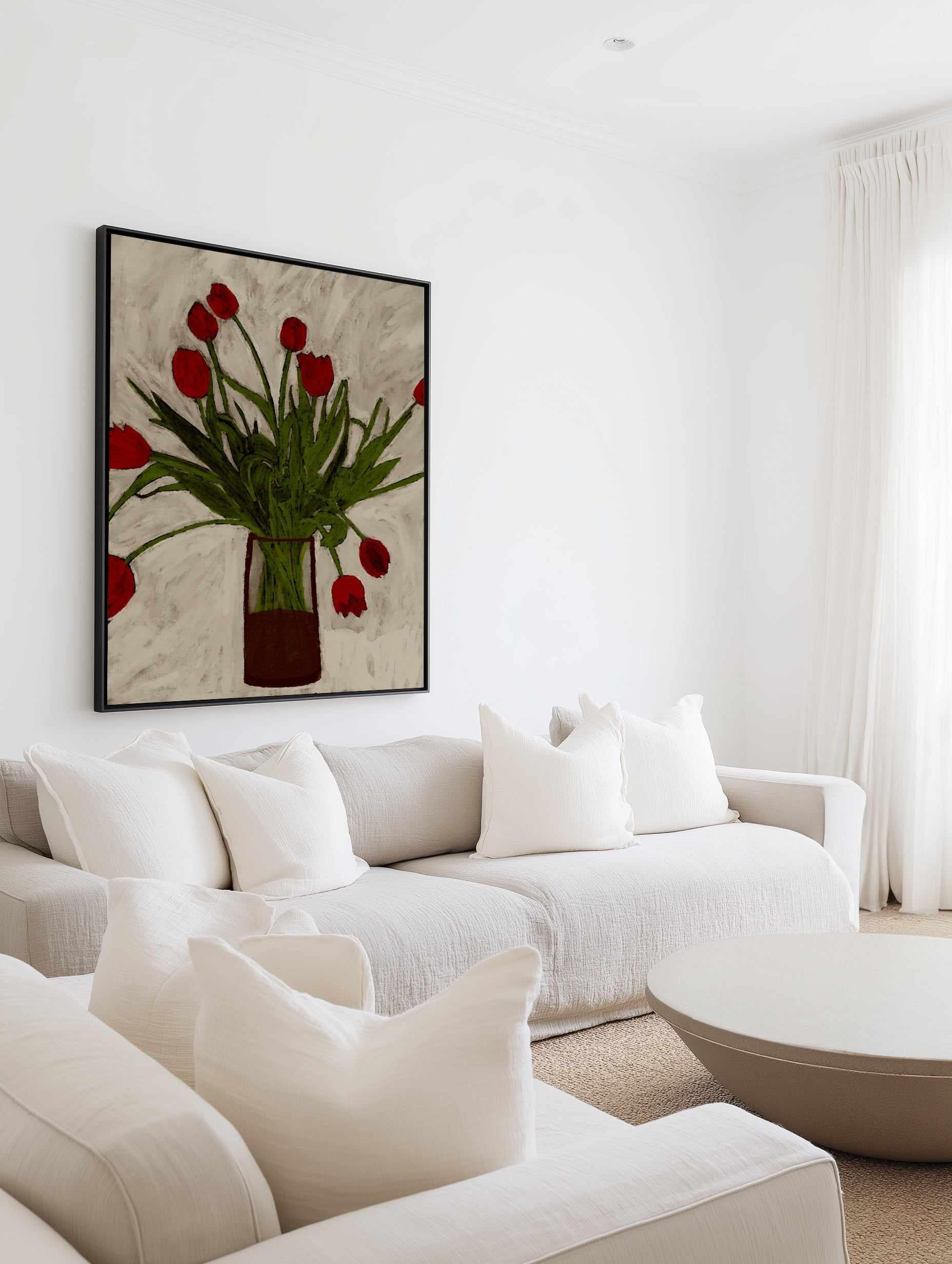 Bouquet of Tulips by Shatha Al Dafai | Framed Canvas Art Print from Olive et Oriel where you can shop wallpaper and artworks online