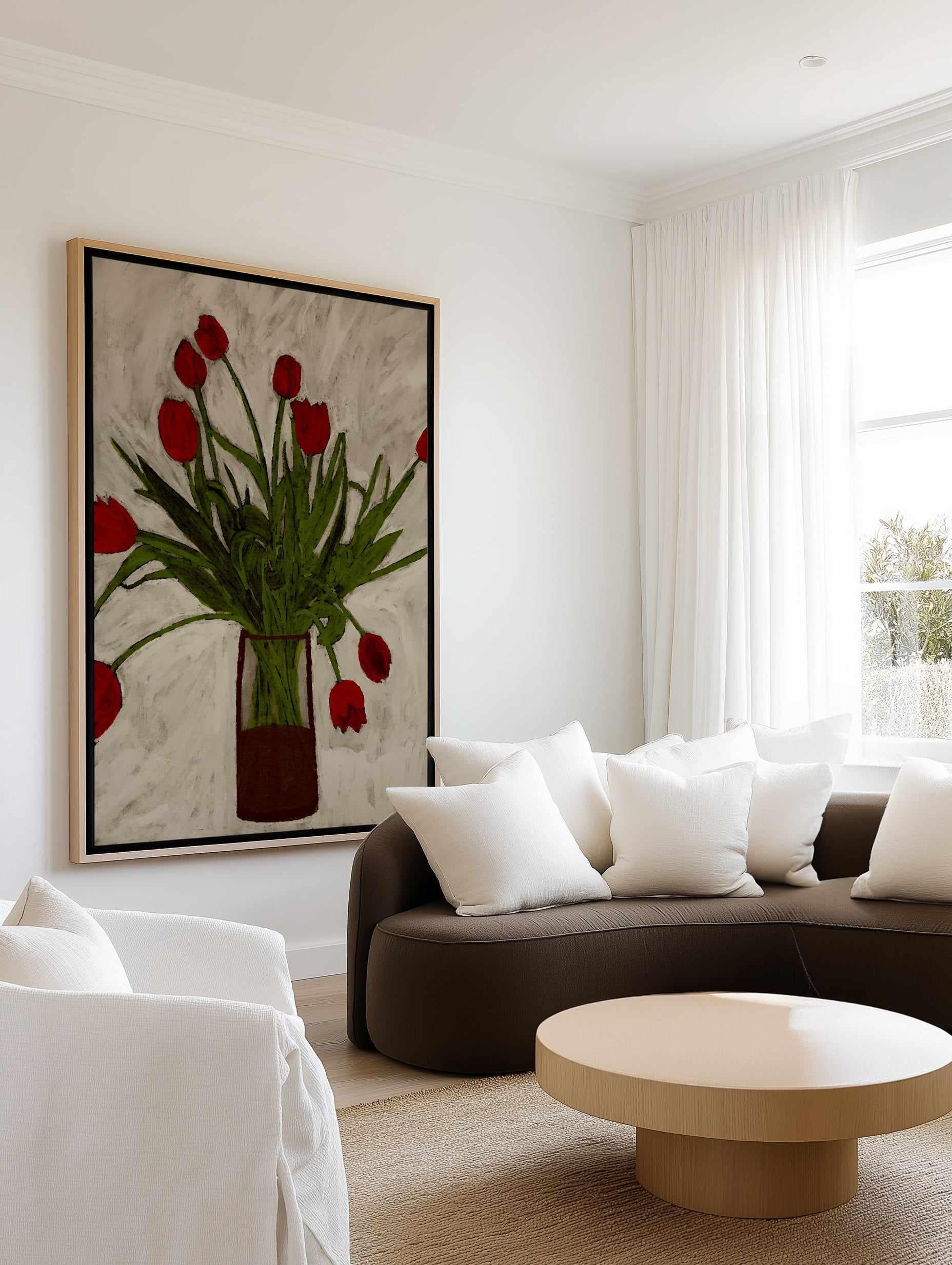Bouquet of Tulips by Shatha Al Dafai | Framed Canvas Art Print
