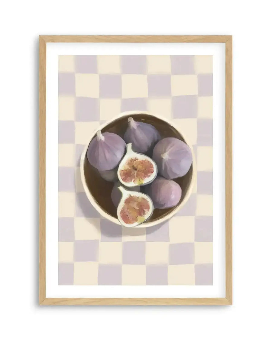 Bowl of Figs on Check | Art Print from Olive et Oriel where you can shop wallpaper and artworks online