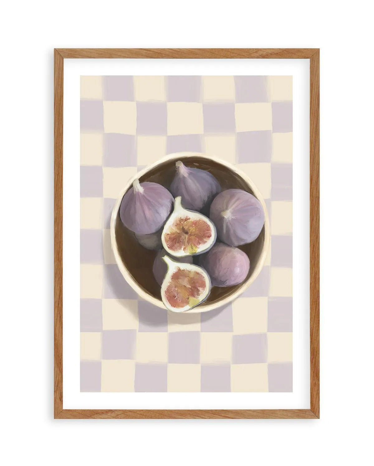 Bowl of Figs on Check | Art Print from Olive et Oriel where you can shop wallpaper and artworks online