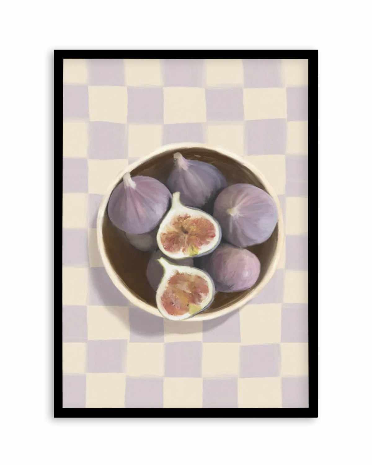 Bowl of Figs on Check | Art Print