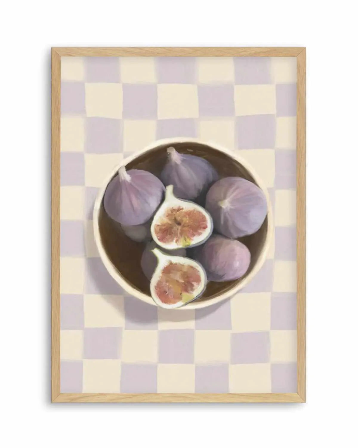 Bowl of Figs on Check | Art Print from Olive et Oriel where you can shop wallpaper and artworks online