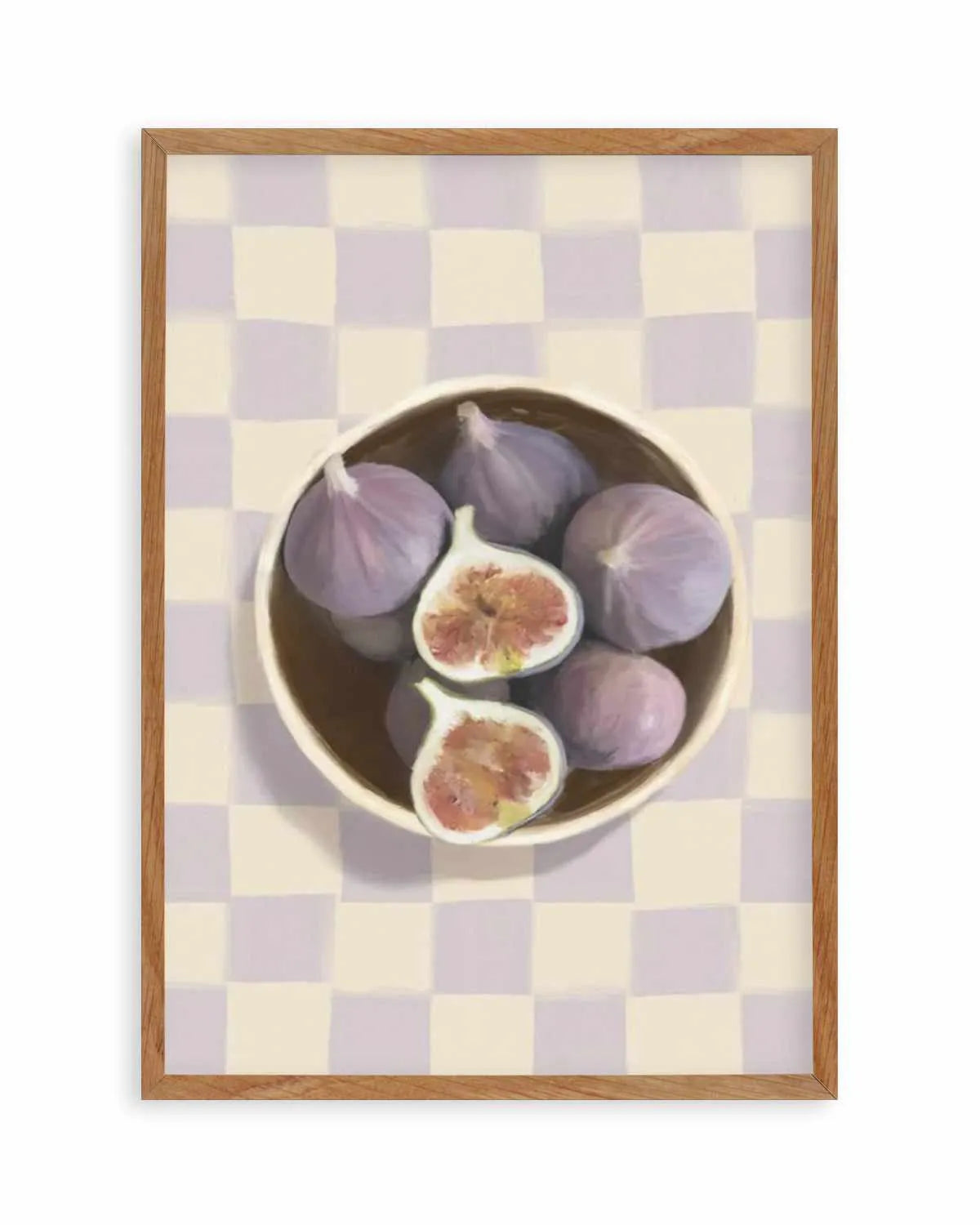 Bowl of Figs on Check | Art Print from Olive et Oriel where you can shop wallpaper and artworks online