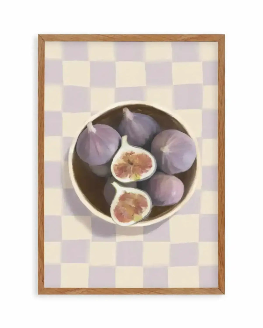 Bowl of Figs on Check | Art Print from Olive et Oriel where you can shop wallpaper and artworks online