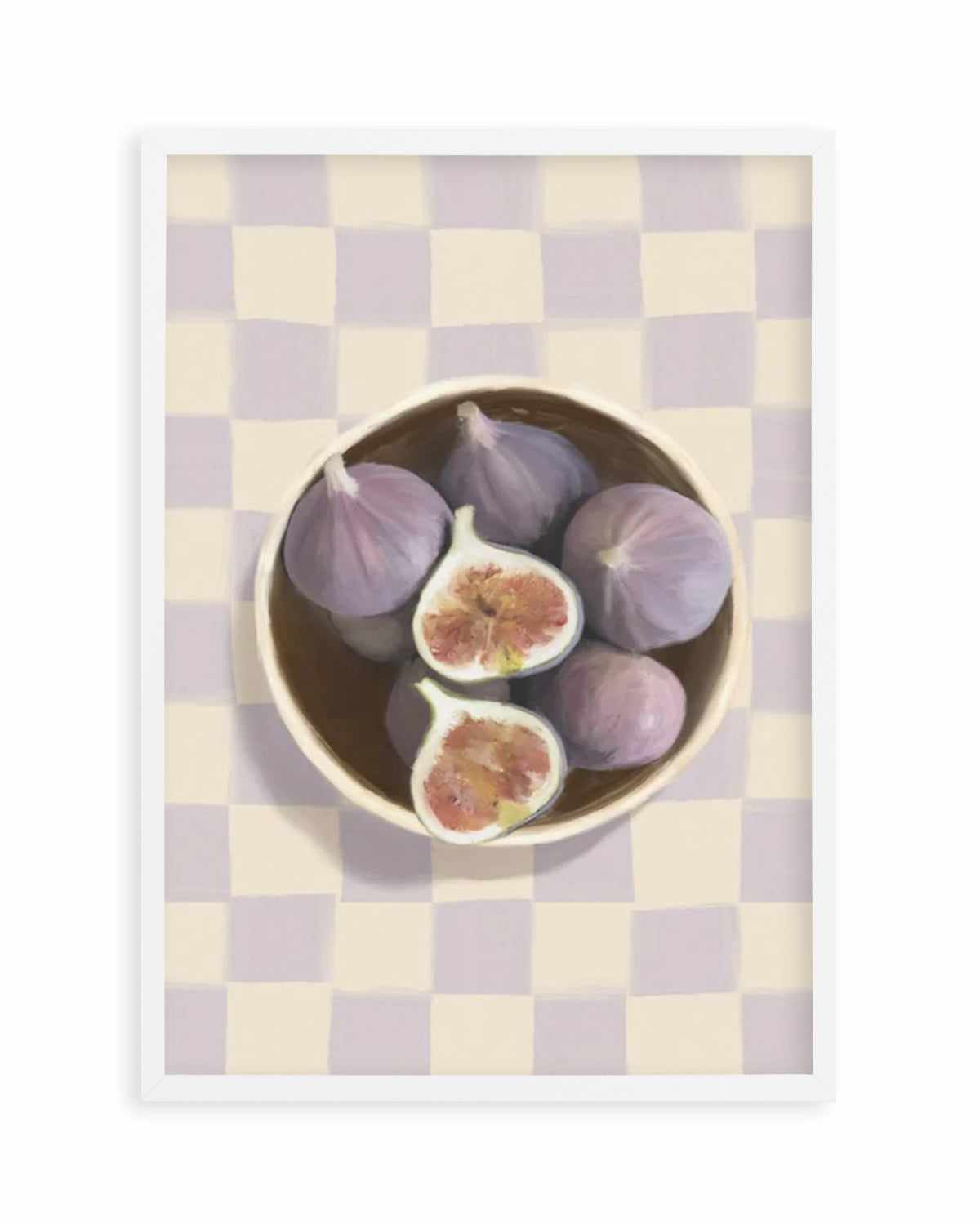 Bowl of Figs on Check | Art Print