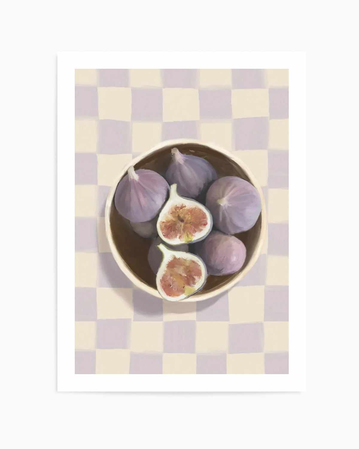 Bowl of Figs on Check | Art Print