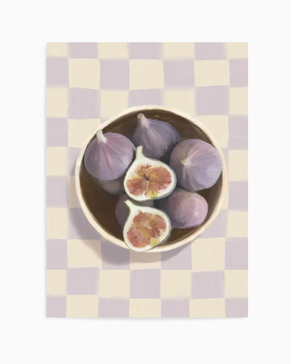 Bowl of Figs on Check | Art Print