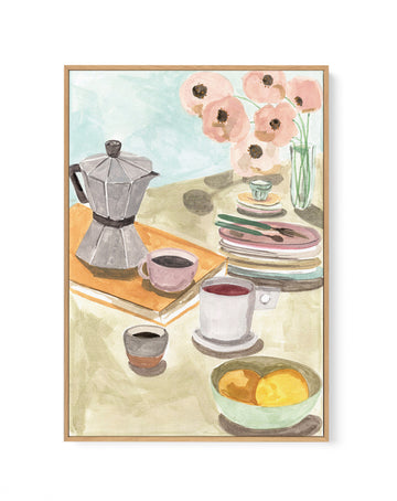 Breakfast Table by Laura Page | Framed Canvas Wall Art