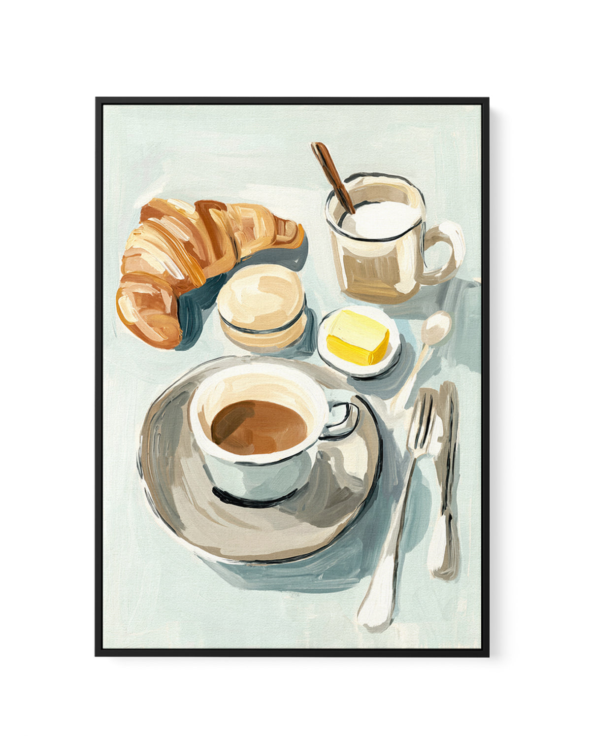 Breakfast for One | Framed Canvas Art Print from Olive et Oriel where you can shop wallpaper and artworks online
