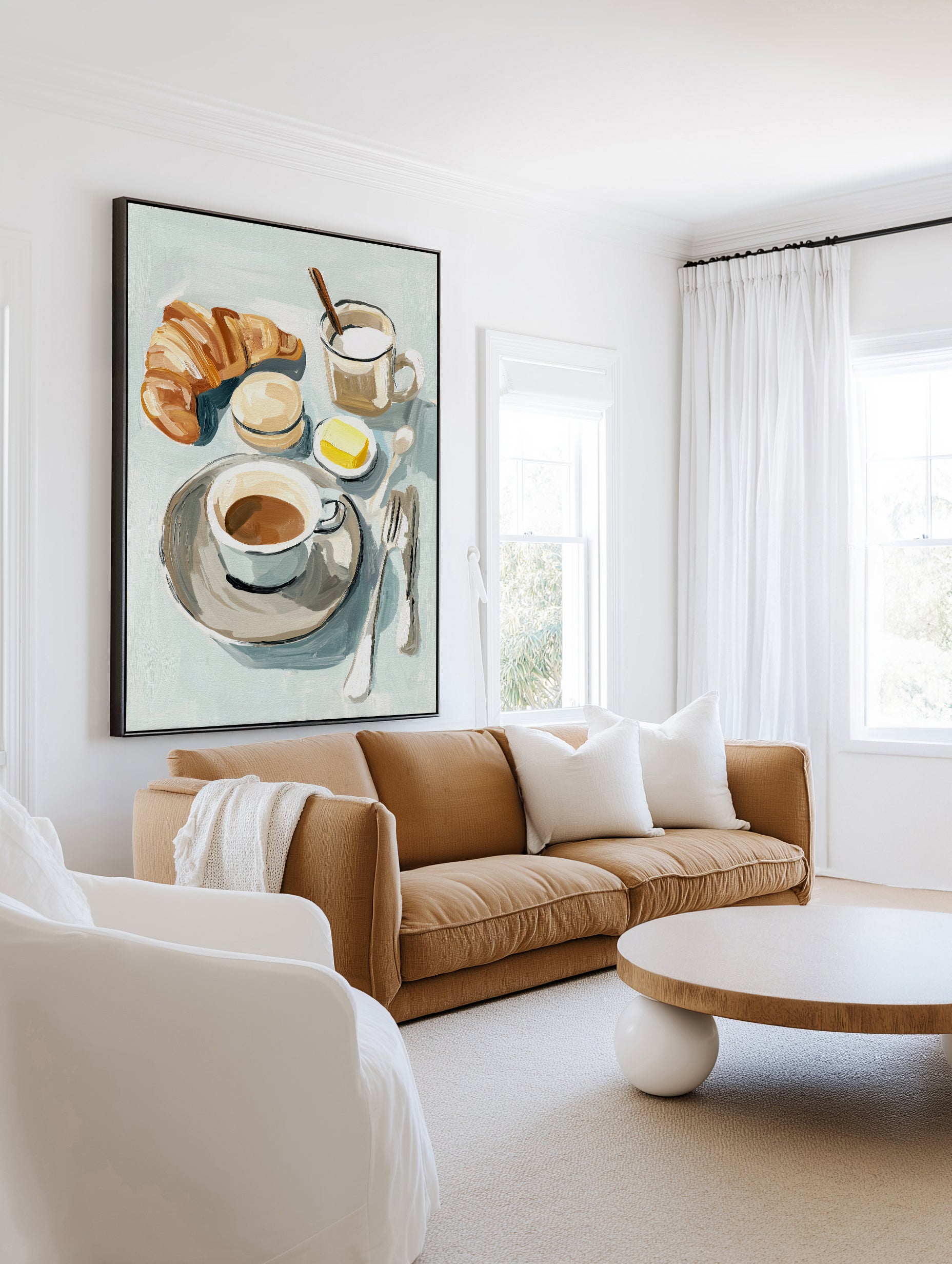 Breakfast for One | Framed Canvas Art Print from Olive et Oriel where you can shop wallpaper and artworks online