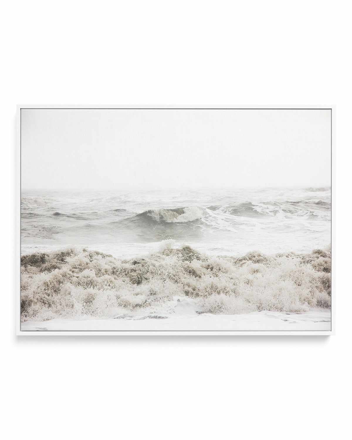 Breaking Waves by Design Fabrikken | Framed Canvas Art Print