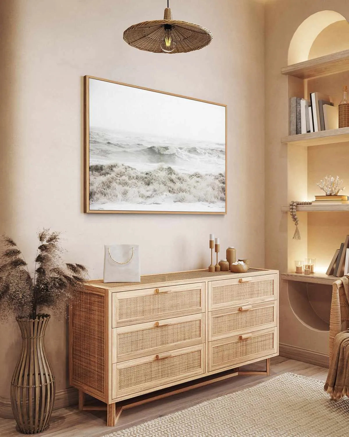 Breaking Waves by Design Fabrikken | Framed Canvas Art Print from Olive et Oriel where you can shop wallpaper and artworks online