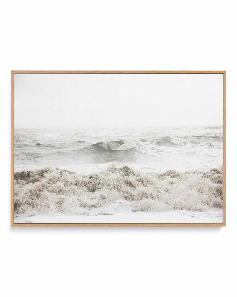 Breaking Waves by Design Fabrikken | Framed Canvas Art Print