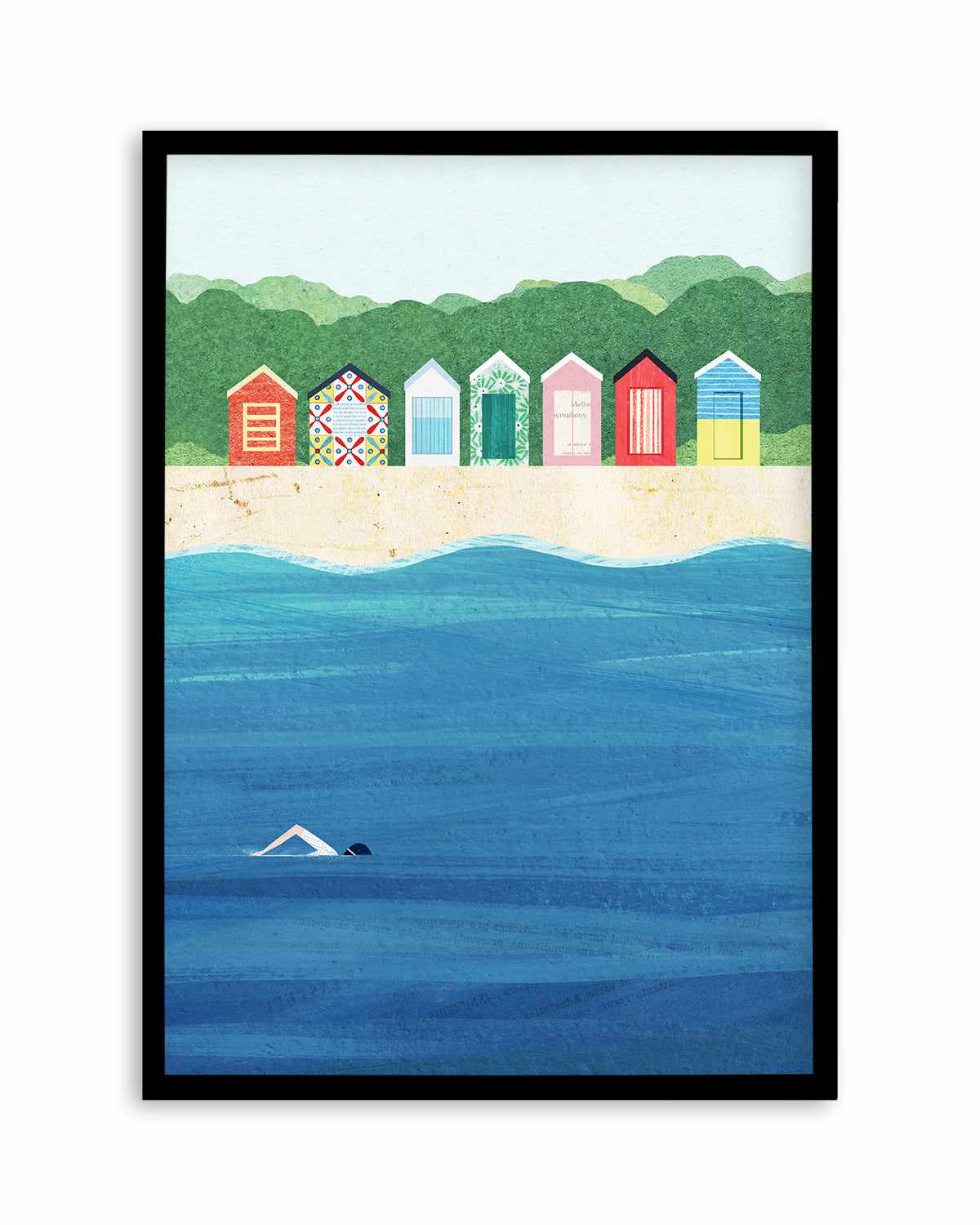 Brighton Bathing Boxes by Henry Rivers Art Print