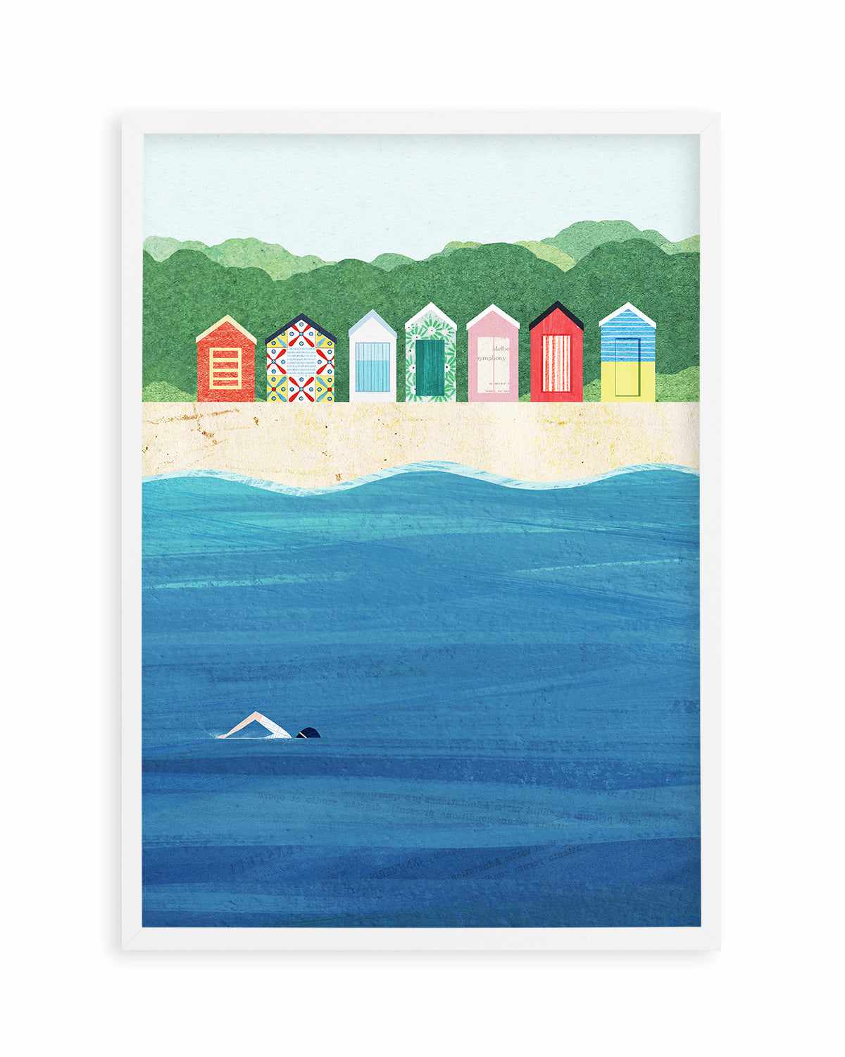 Brighton Bathing Boxes by Henry Rivers Art Print