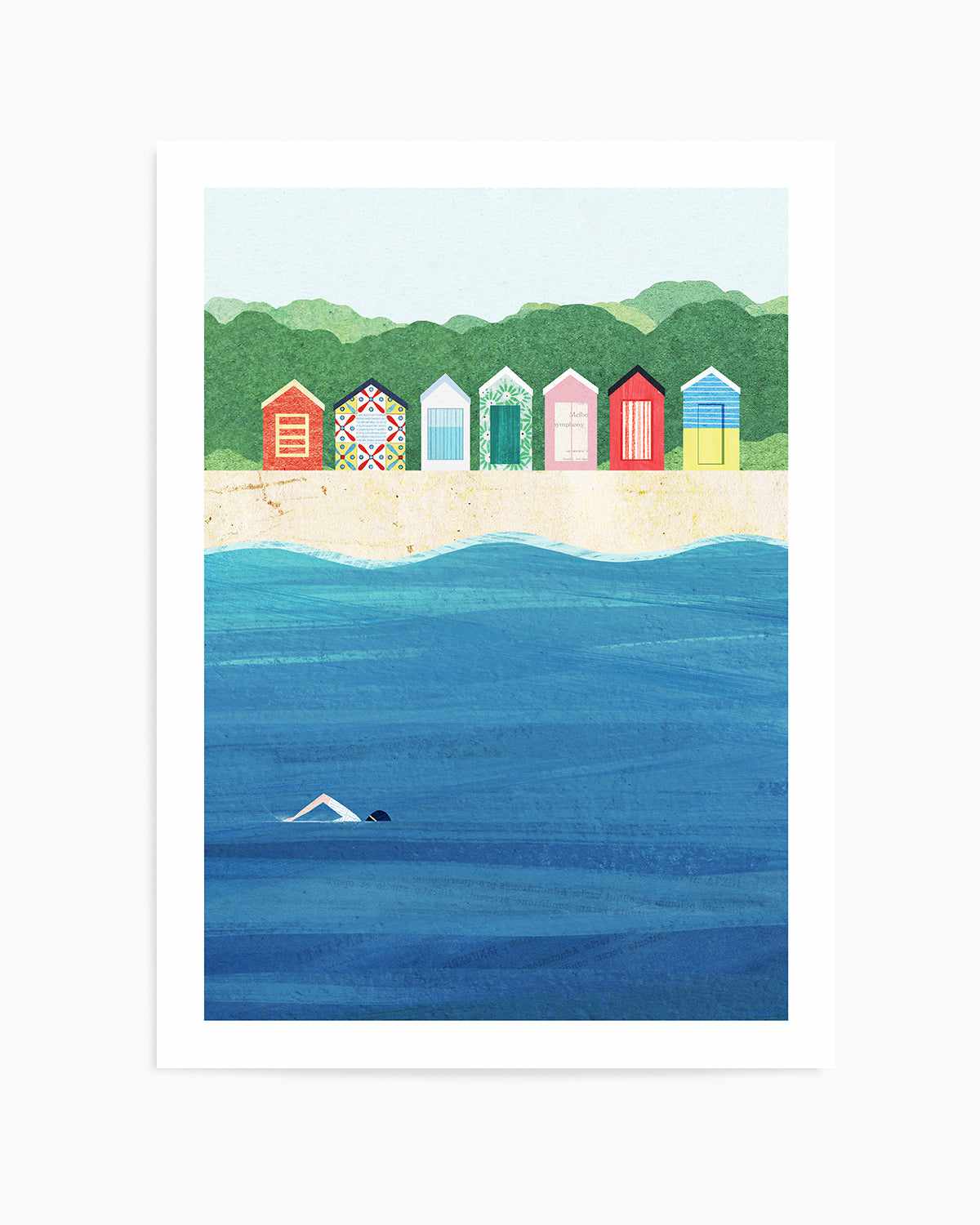 Brighton Bathing Boxes by Henry Rivers Art Print