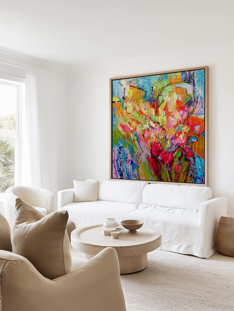 Brilliant Bloom Scape by Dorothy Fagan | Framed Canvas Art Print