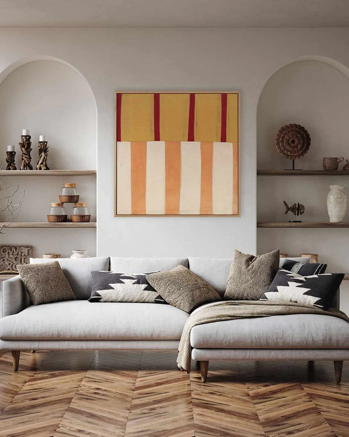 Broken Stripes III by Laura Nugent | Framed Canvas Art Print from Olive et Oriel where you can shop wallpaper and artworks online