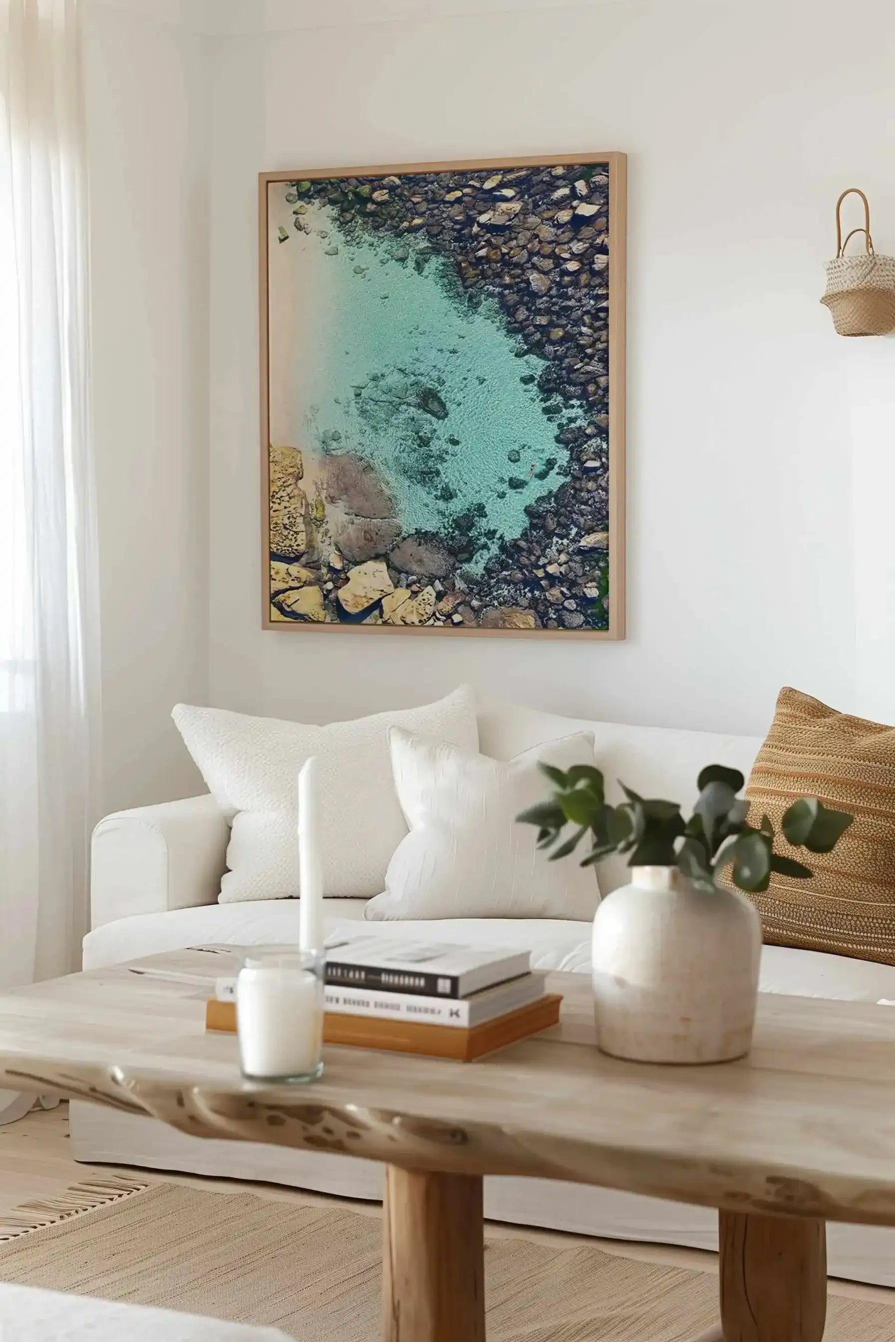 Bronte Beach Pool | Aerial Photo Framed Canvas Art Print from Olive et Oriel where you can shop wallpaper and artworks online